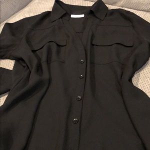 New York & company sheer black blouse